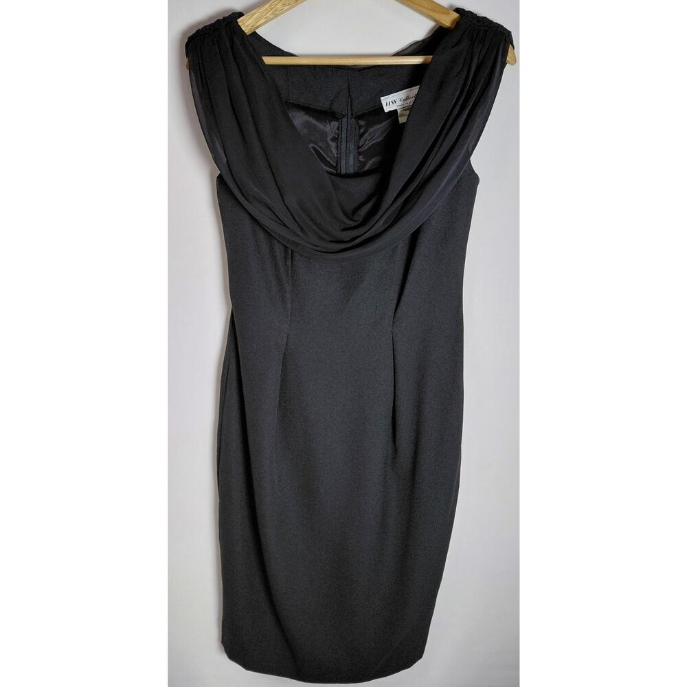 HW Collections Made in USA Black Dress Solid Sleeveless Knee Length Women Size 4